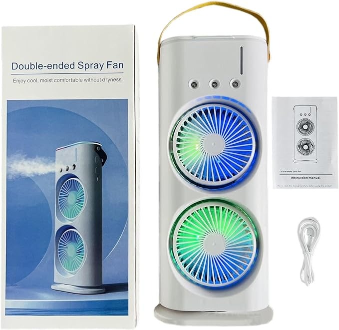 Double-Ended Cooling Spray Fan – 2-in-1 Mist & Breeze for Instant Freshness